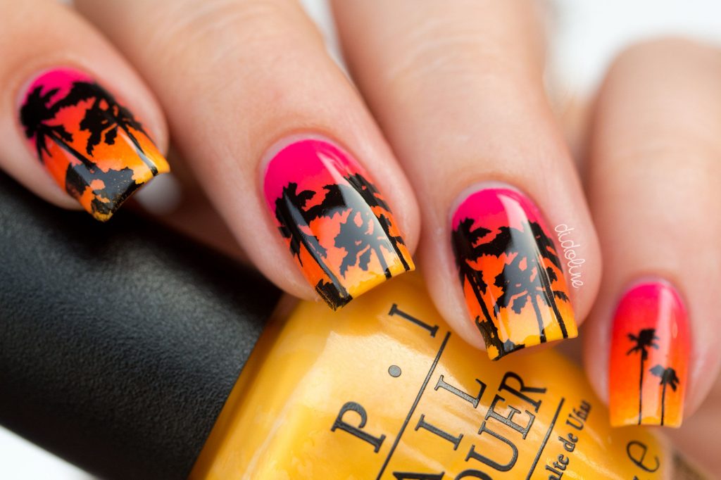 4. Palm Tree Sunset Nails - wide 9