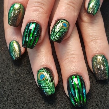 20 Magnificent Peacock Nail Designs for 2024
