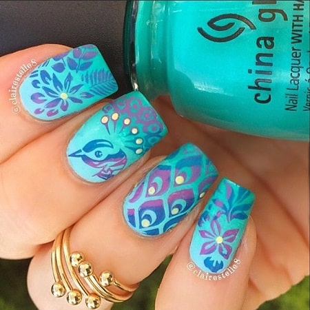 20 Magnificent Peacock Nail Designs for 2020