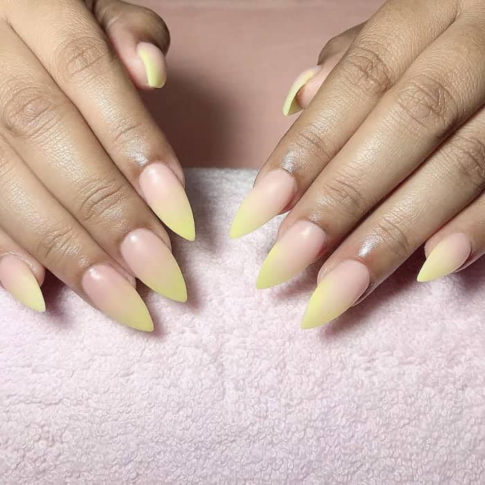 pink and yellow ombre nails