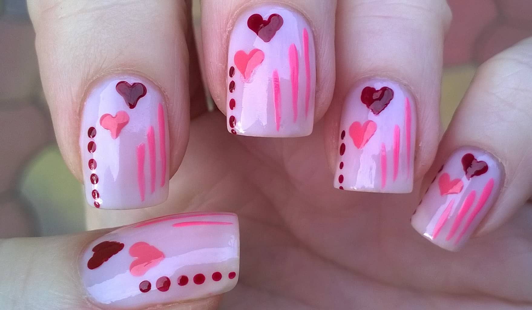 valentines day pastel nails