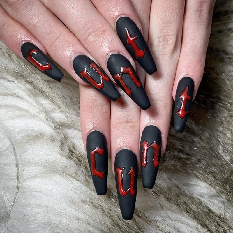 22 Best Matte Black Coffin Nails For 22 Naildesigncode