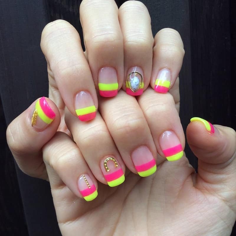 two colored nail tips