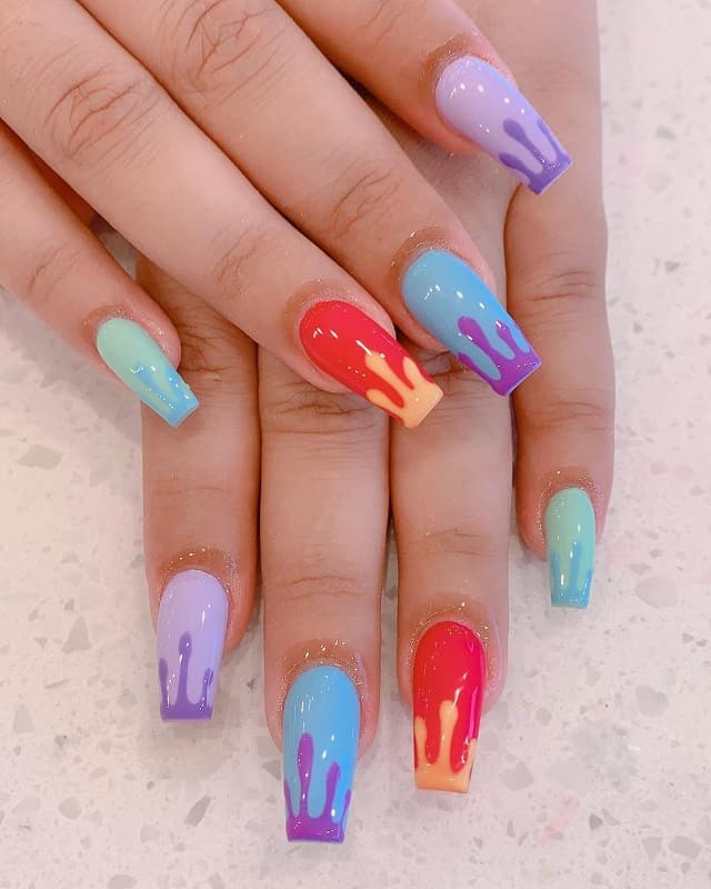 spring colored nail tips