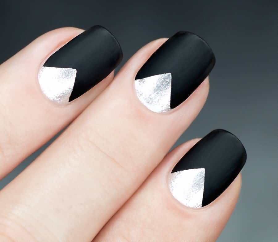 reverse black french manicure