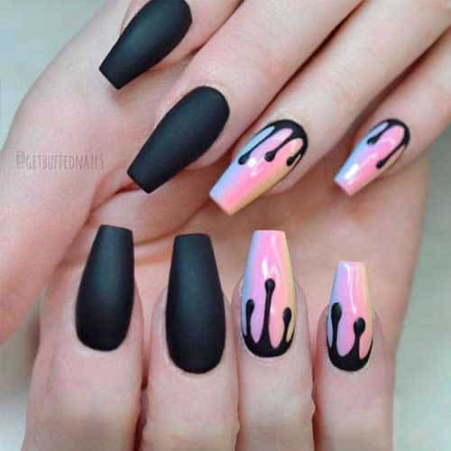 holographic short coffin nails