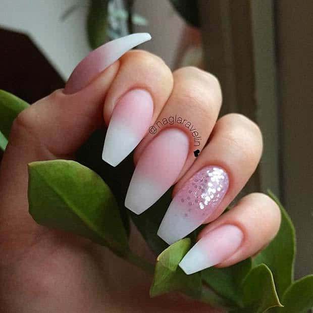 pink coffin matte nails