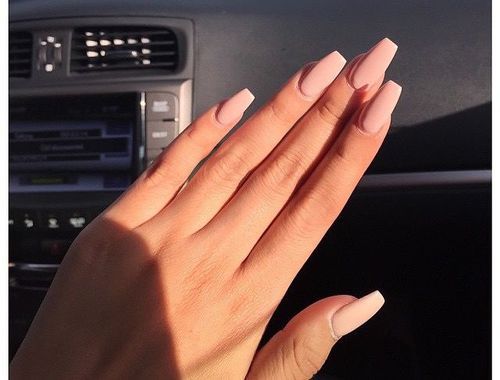 coffin nude matte nails