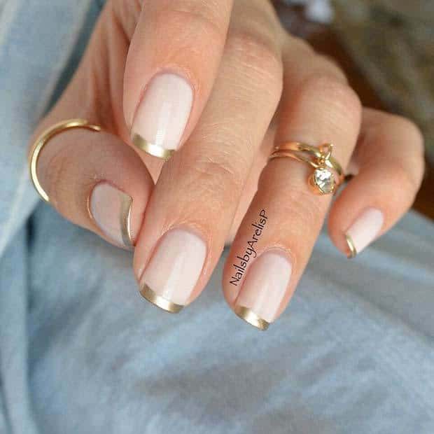 french tip in nude matte nails