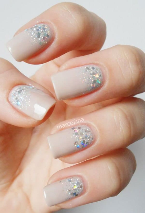 Sparkles nude nails