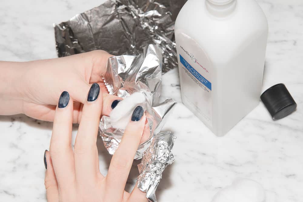 Acetone- to remove powder nail polish