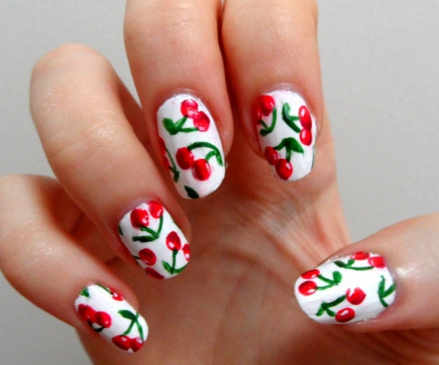 Cherry Fruits nails designs