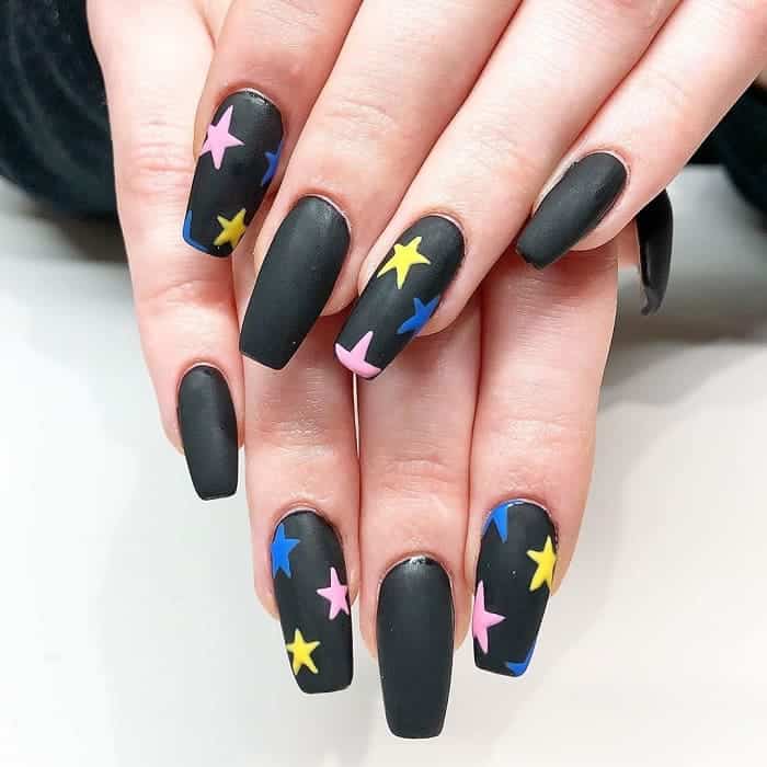 matte black acrylic coffin nails
