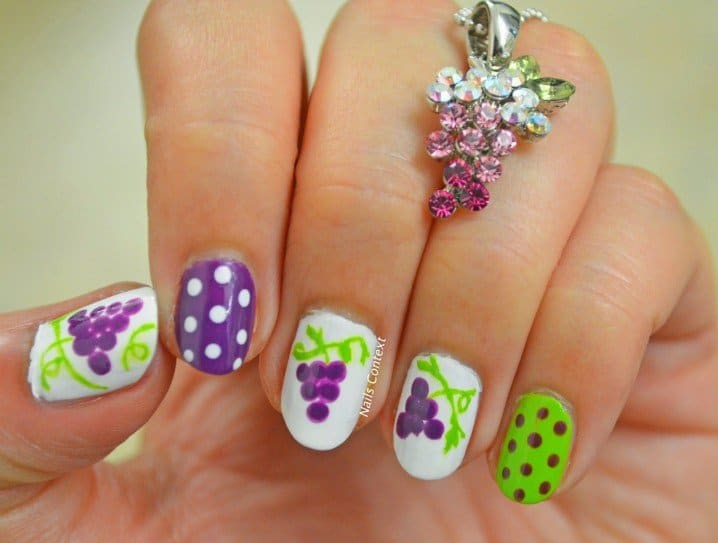 Grape Vine nail designs