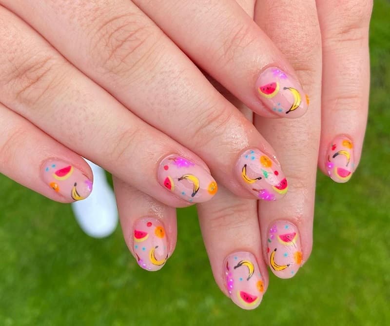 fruit nail stickers
