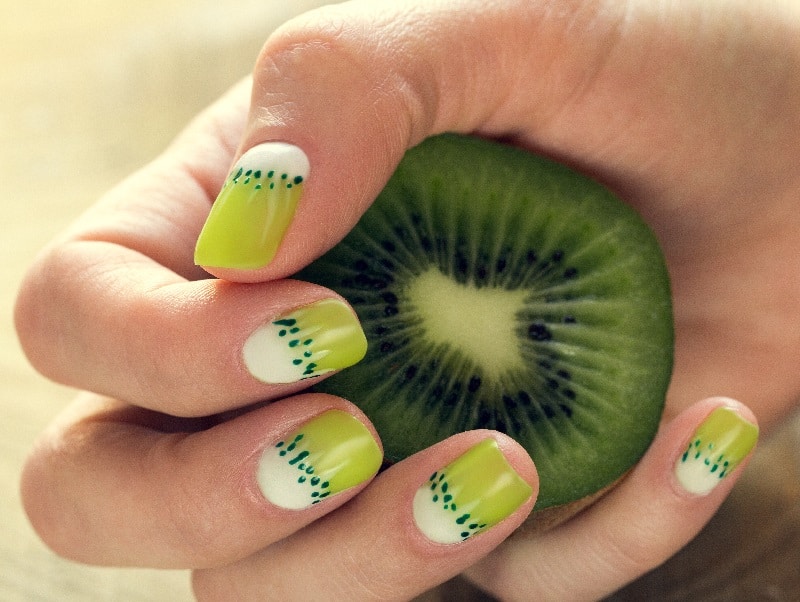 kiwi fruit nail art