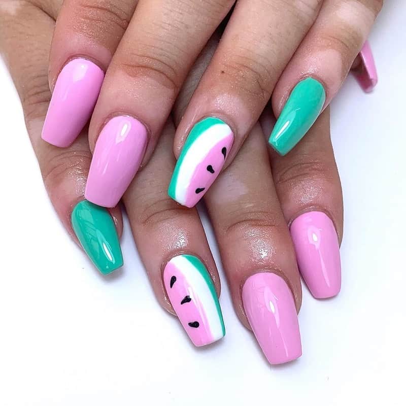 fruit gel nail design