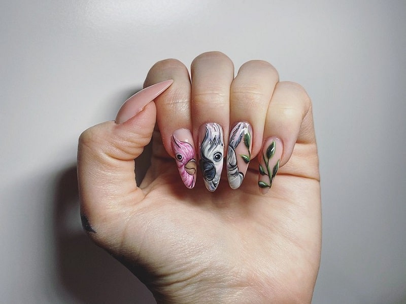 animal gel nail designs