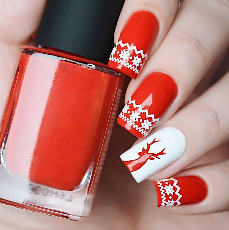 christmas designs for fake nails