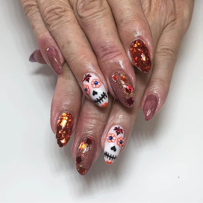 sugar skull nail designs