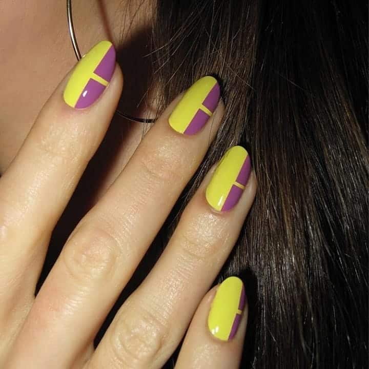 two toned yellow nails