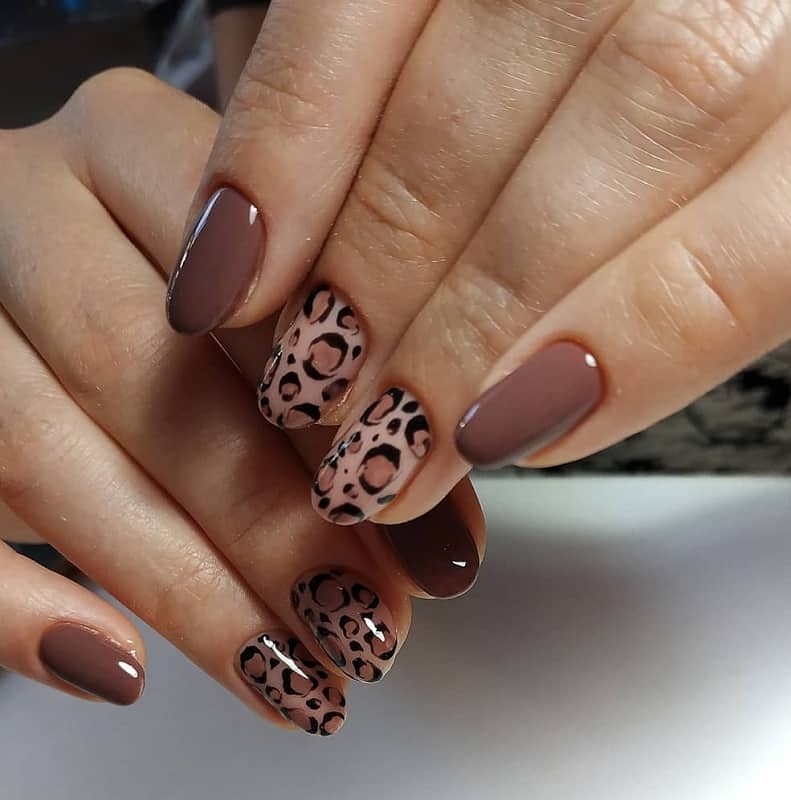 brown gel nails