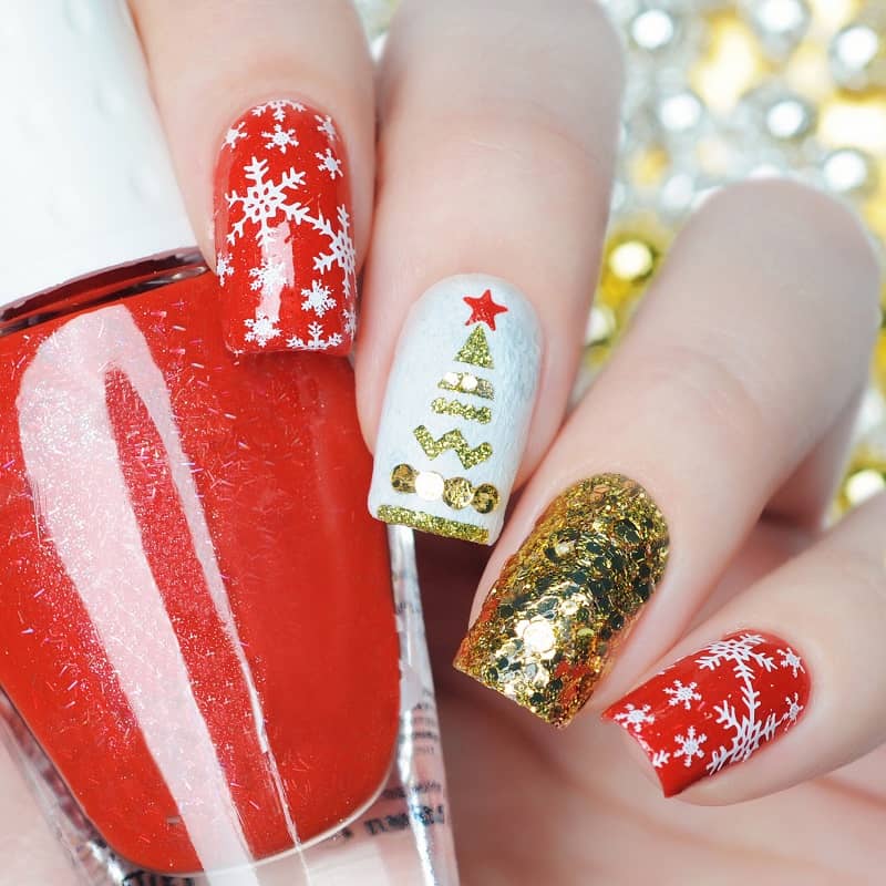 christmas gel nails