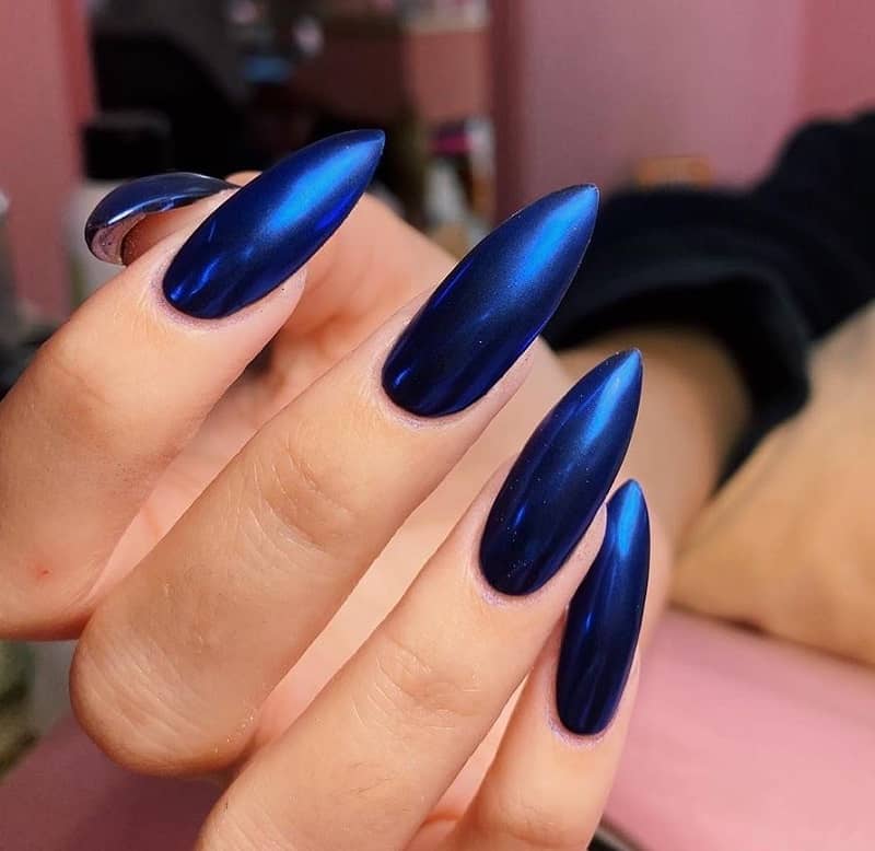 royal blue stiletto nails