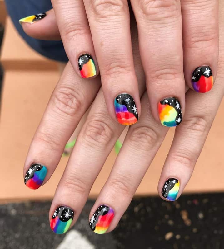 galaxy short nails