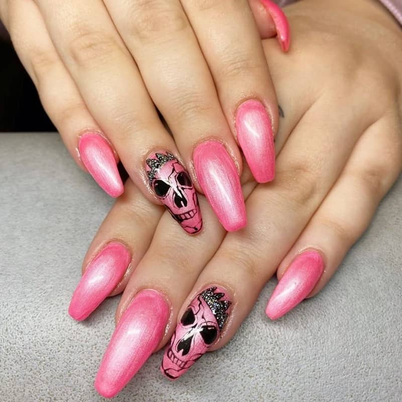 gel skull nail designs