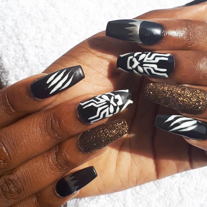 marvel black panther nail art