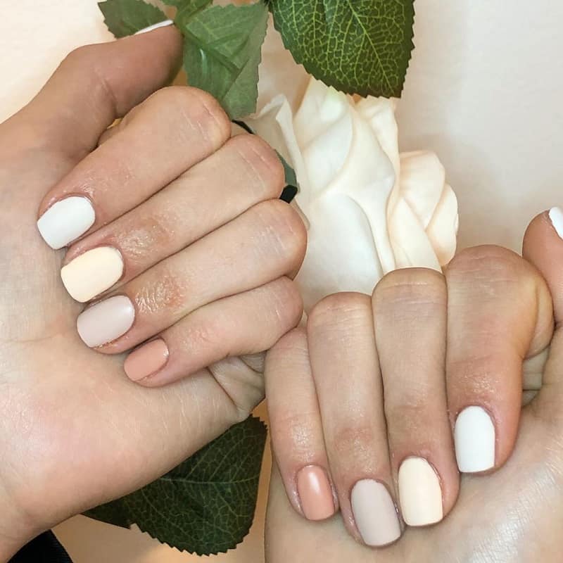 matte tan nails