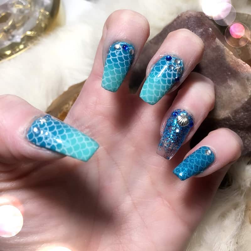 mermaid coffin nails