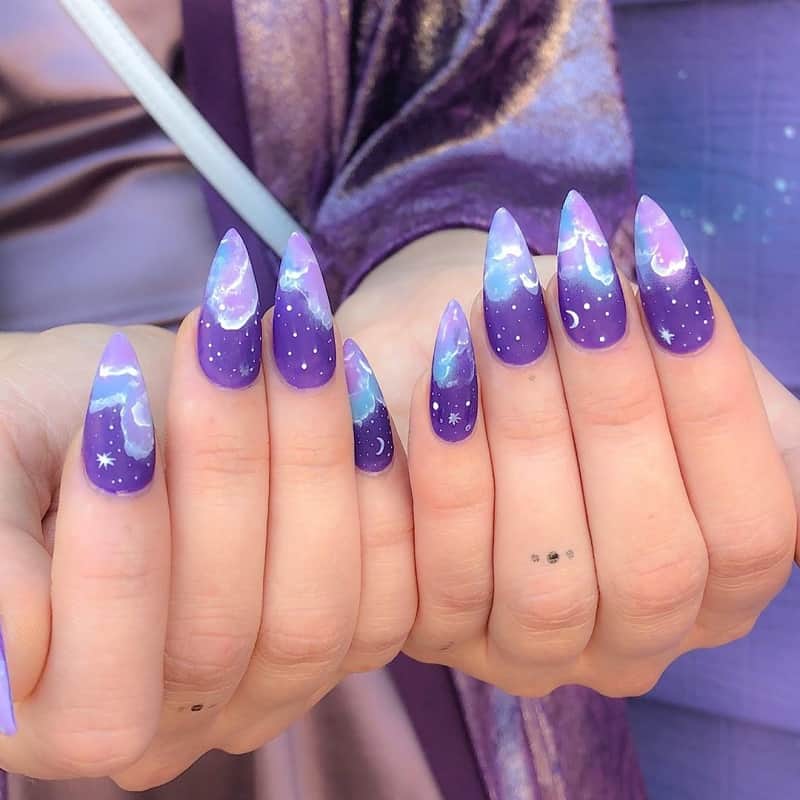 galaxy ombre nails