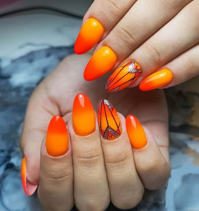 geometric nail art fall