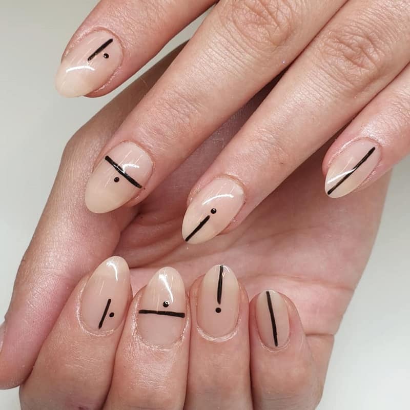 line and dot nail designs