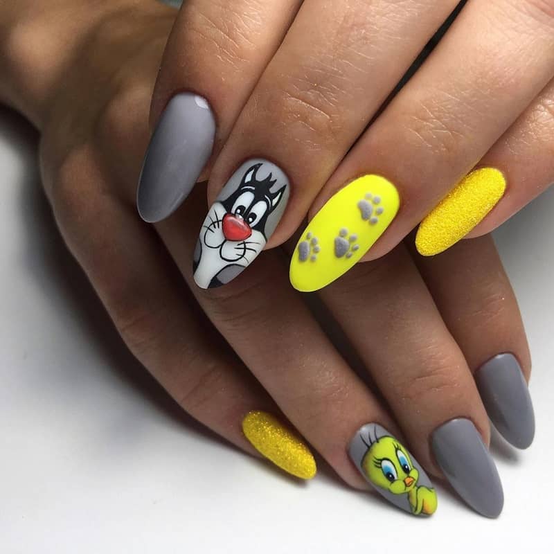 cartoon gel nails