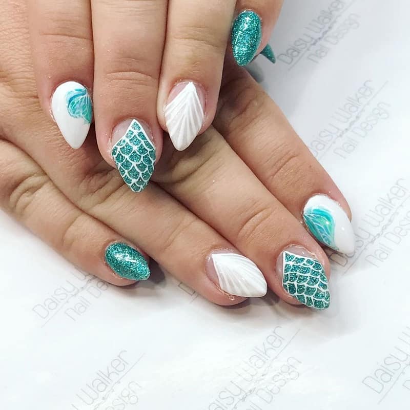 mermaid scale nails