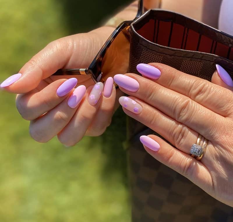 purple fake nails design