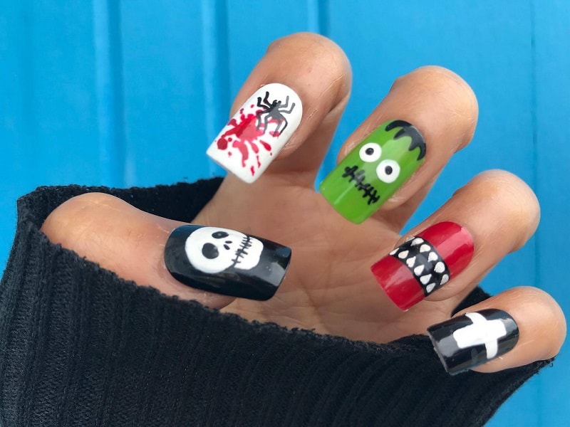 halloween gel nails