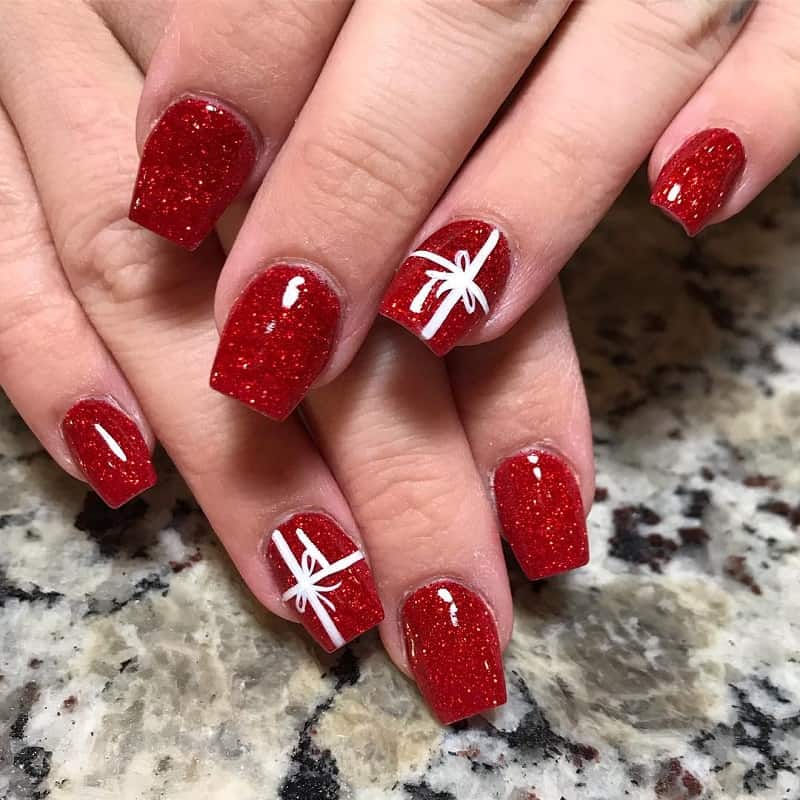 short coffin christmas nails