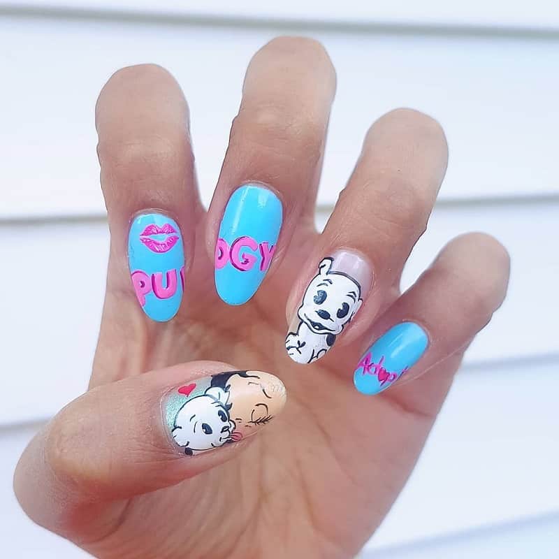 dog nail acrylic design