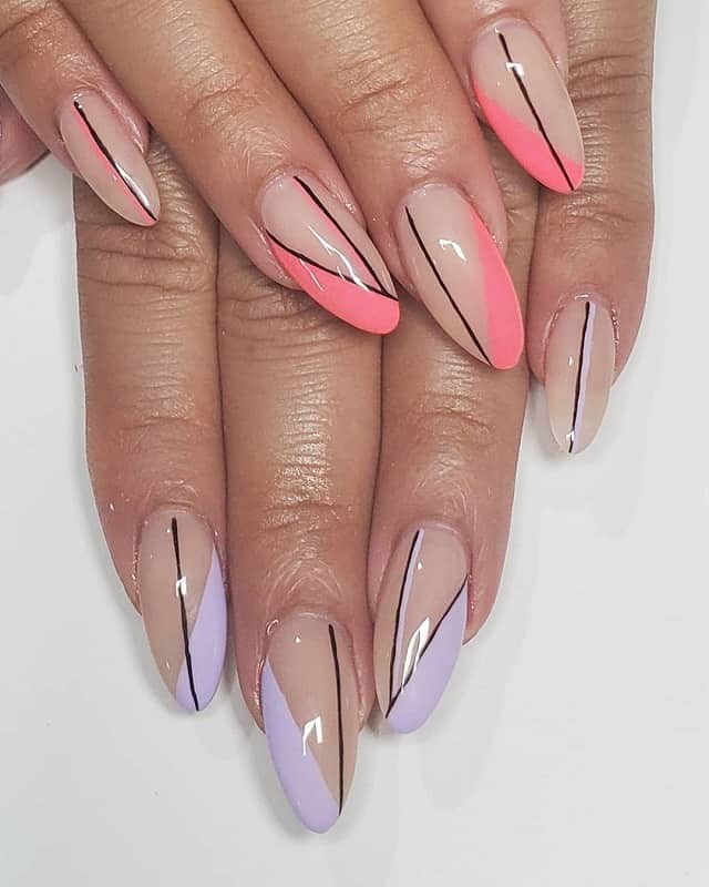 geometric negative space nail art