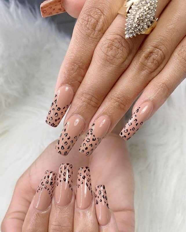 cheetah animal print nail design