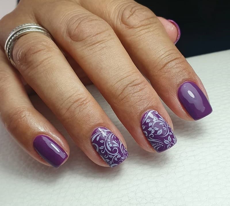 lavender lace nail art
