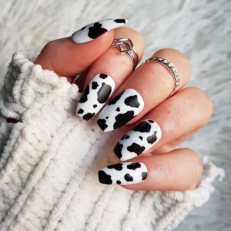 animal print coffin nails