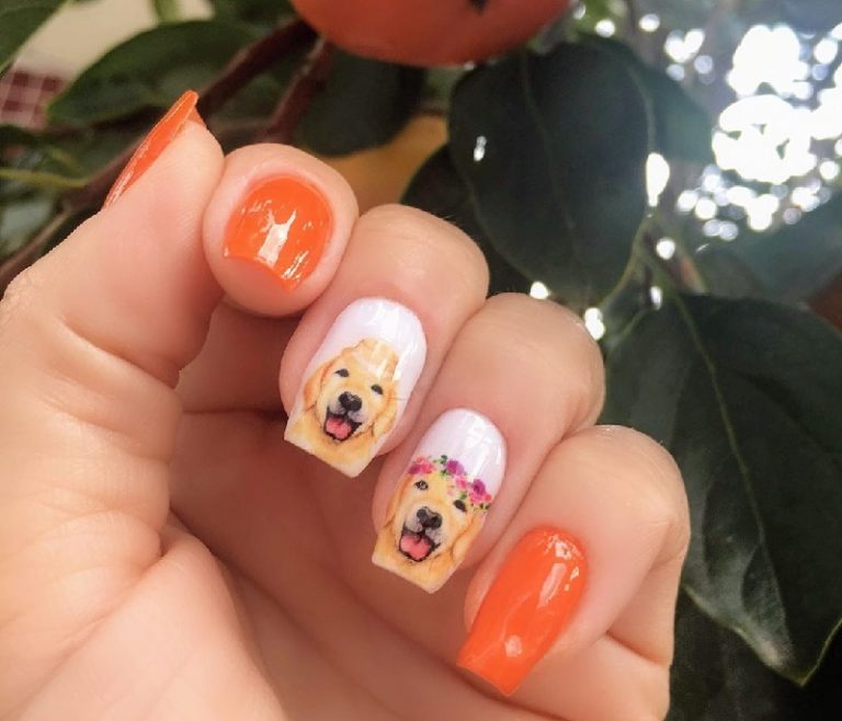 nail art dog design