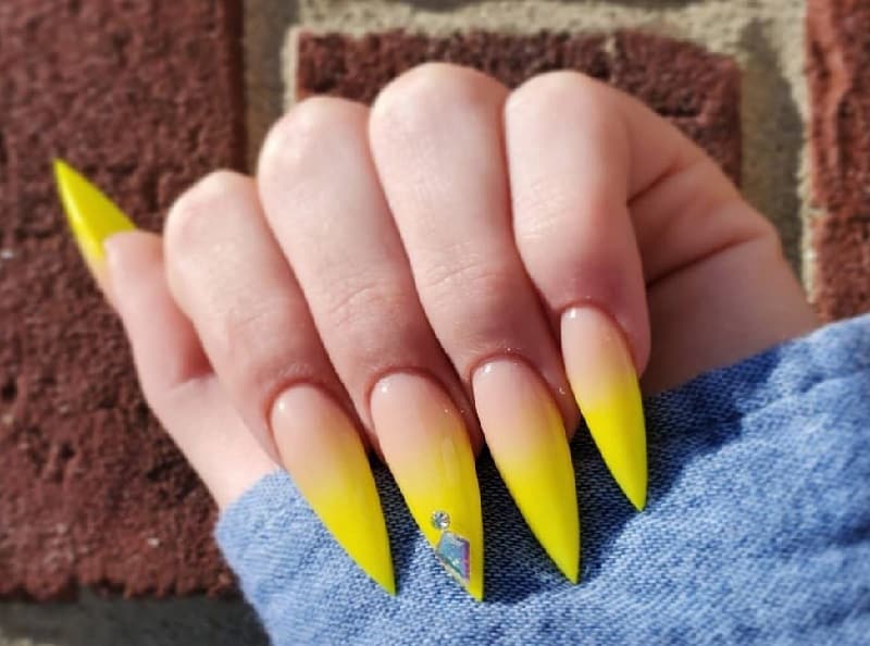 1. Bright and Bold Summer Pointy Nail Design - wide 5