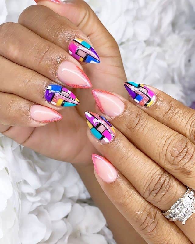 short stiletto nail design