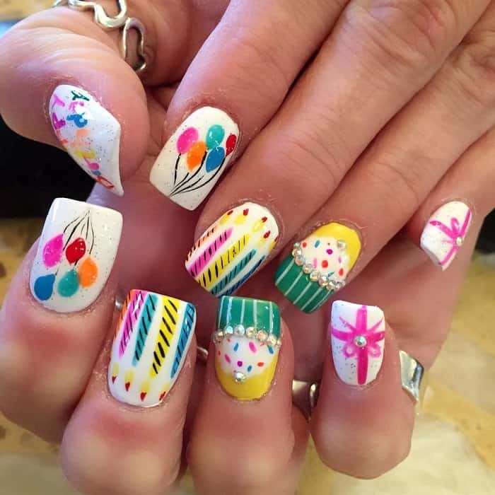 45 Festive Birthday Nail Designs We Love NailDesignCode